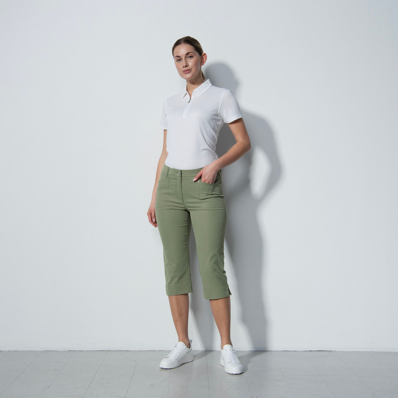 short sleeve maxi dress DS Lyric Khaki Green Capris