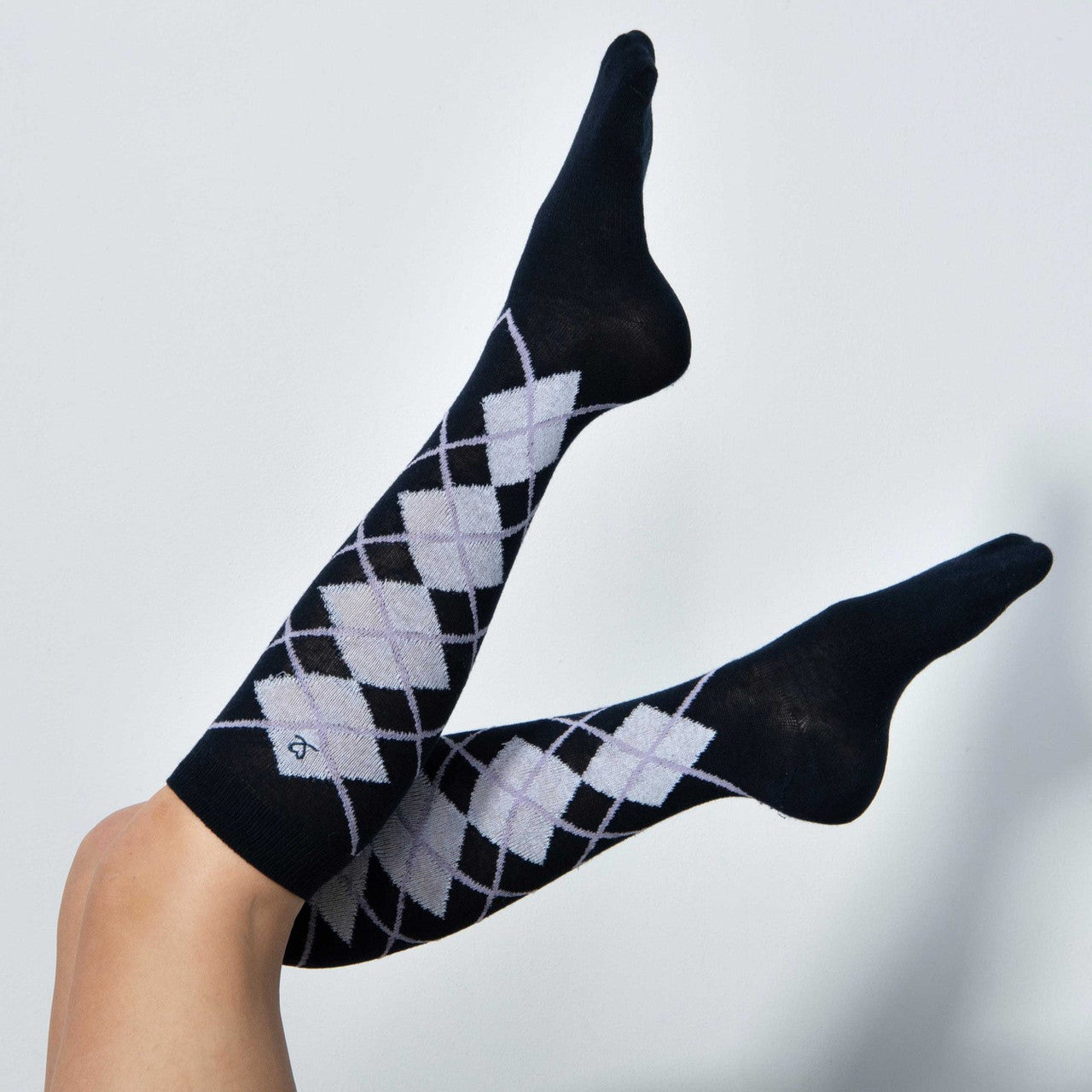 DS Abruzzo Dark Navy Argyle Knee Socks | Daily Sports USA