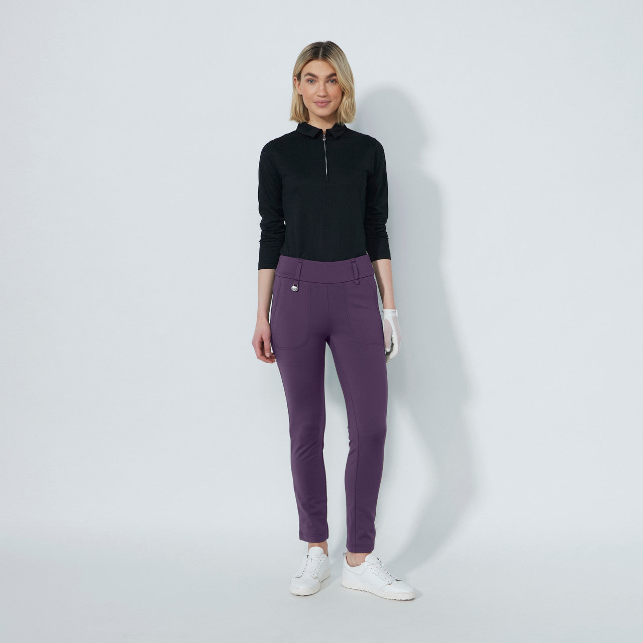 dark purple dress pants women's Indochino Women's Custom Hayle Sharkskin Deep Purple Blazer