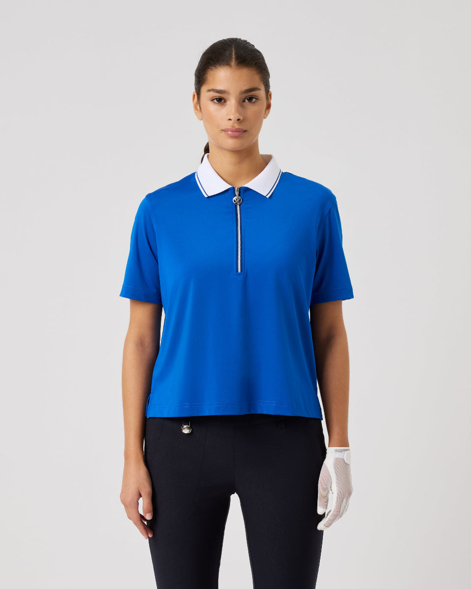 Cropped Mid Blue Short Sleeve Polo Shirt – Daily Sports USA