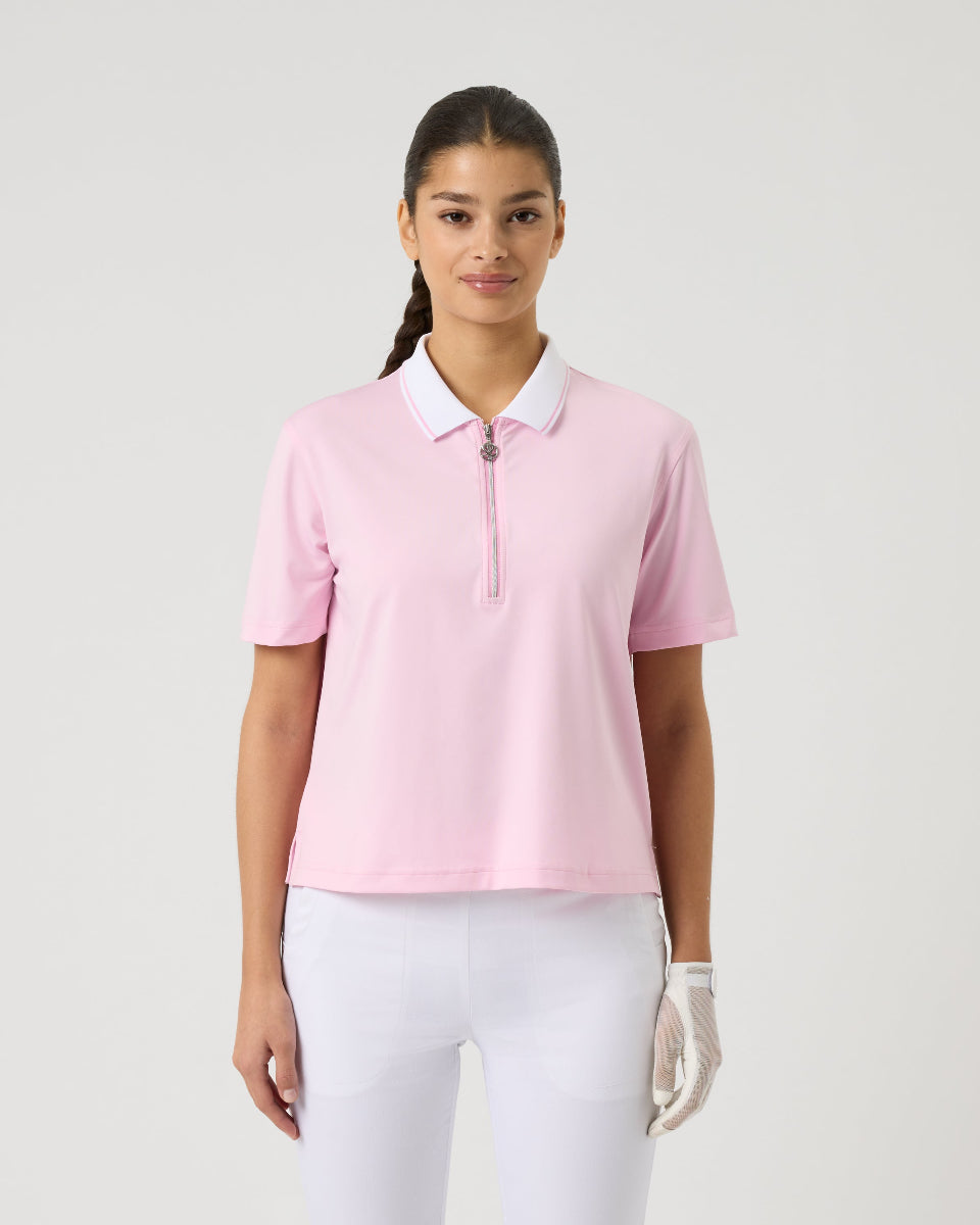 Cropped Prism Pink Short Sleeve Polo Shirt – Daily Sports USA
