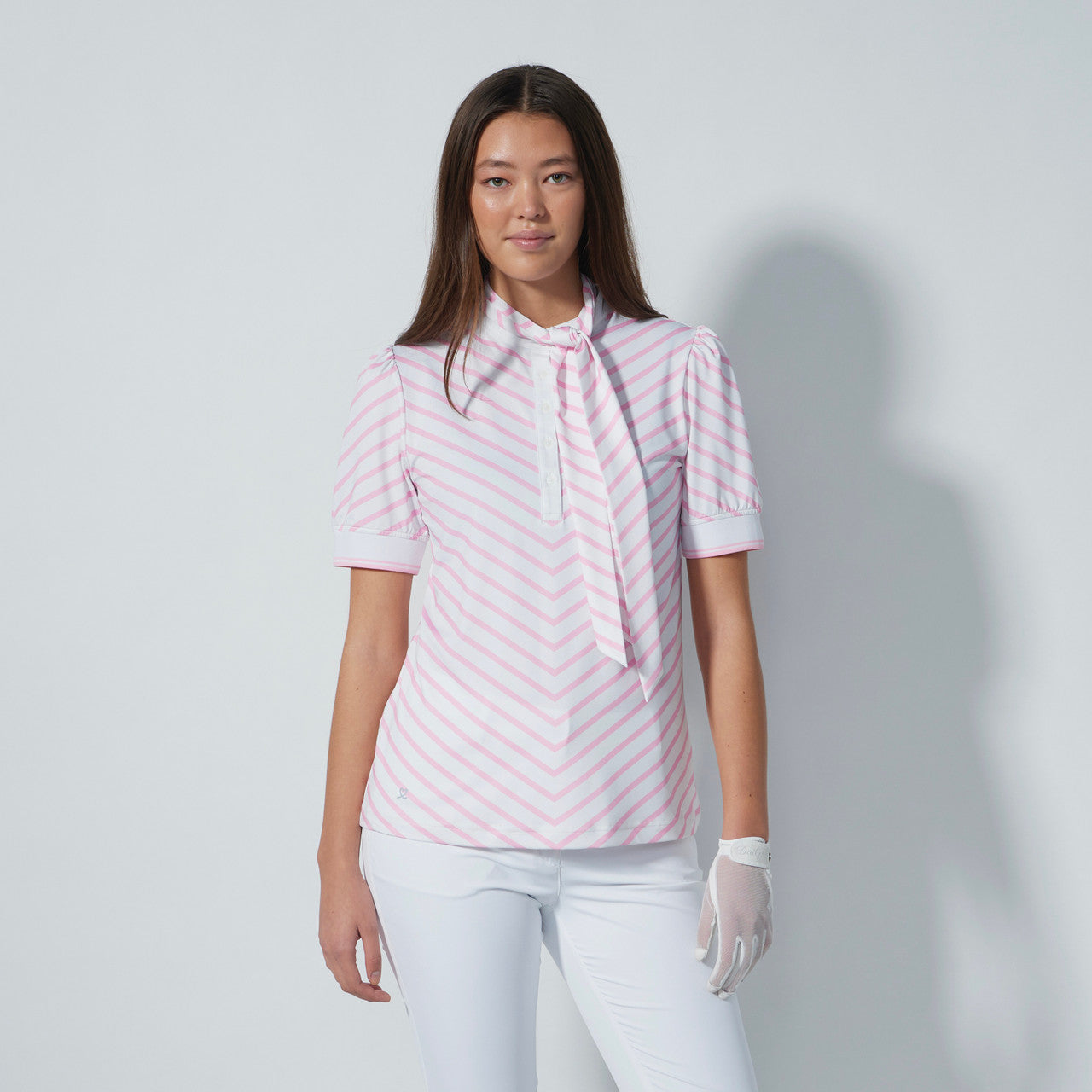 DS Seoul Summer Pink Stripe Half Sleeve Polo Shirt | Daily Sports USA