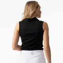 Macy Black Sleeveless Polo Shirt