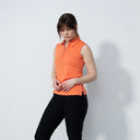 DS Peoria Orange Sleeveless Polo Shirt
