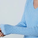 DS Belle Blue Cable Knit Sweater