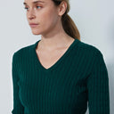 DS Nori Green Cable Knit Sweater