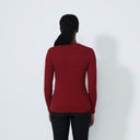 DS Madelene Winery Cable Knit V-Neck Sweater