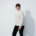 DS Ancona Raw Beige Long Sleeve Turtle Neck Top
