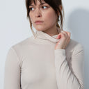 DS Ancona Raw Beige Long Sleeve Turtle Neck Top