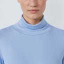 DS Ancona Blue Heron Long Sleeve Roll Neck Top