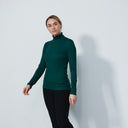 DS Ancona Nori Green Long Sleeve Turtle Neck Top