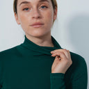 DS Ancona Nori Green Long Sleeve Turtle Neck Top