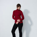 DS Ancona Umbria Red Long Sleeve Turtle Neck Top