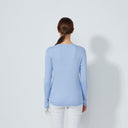 DS Ancona Blue Heron Long Sleeve Round Neck Top