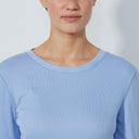 DS Ancona Blue Heron Long Sleeve Round Neck Top