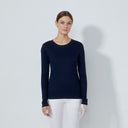 DS Ancona Dark Navy Long Sleeve Round Neck Top F25
