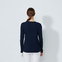 DS Ancona Dark Navy Long Sleeve Round Neck Top F25