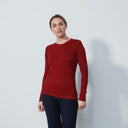 DS Ancona Umbria Red Long Sleeve Round Neck Top