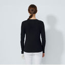 DS Ancona Black Long Sleeve Round Neck Top F25