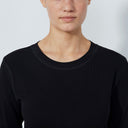 DS Ancona Black Long Sleeve Round Neck Top F25