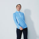 DS Vichy Belle Blue Long Sleeve Polo