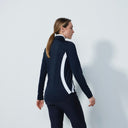 DS Vichy Dark Navy Long Sleeve Polo