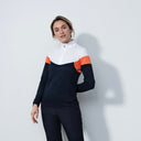 DS Regina Dark Navy Color Block Long Sleeve Polo