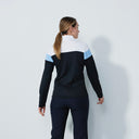 DS Regina Black Color Block Long Sleeve Polo