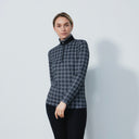 DS Barrie Printed Check Long Sleeve Polo
