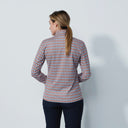 DS Delta Navy and Orange Print Long Sleeve Polo