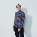 DS Airdrie Umbria Red Print Long Sleeve Polo