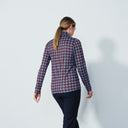 DS Airdrie Umbria Red Print Long Sleeve Polo