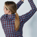 DS Airdrie Umbria Red Print Long Sleeve Polo