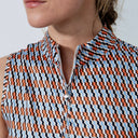 DS Delta Abstract Blue Orange Print Sleeveless Dress