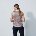 DS Delta Navy and Orange Print Sleeveless Top
