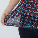 DS Airdrie Umbria Red Printed Mesh Cap Sleeve Polo Shirt