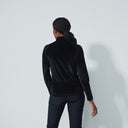 DS Trinity Black Velvet Stripe Long Sleeve Top