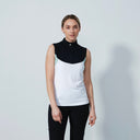DS Regina White Color Block Sleeveless Top