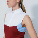 DS Regina Umbria Red Color Block Sleeveless Top