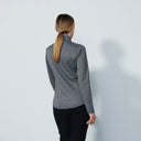 DS Mackay Black and White Print Long Sleeve Polo