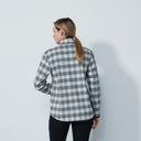 DS Nowra Gray and White Plaid Fleece Long Sleeve Top