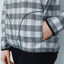 DS Nowra Gray and White Plaid Fleece Long Sleeve Top