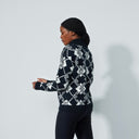 DS Acari Black and White Graphic Roll Neck Sweater