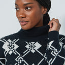 DS Acari Black and White Graphic Roll Neck Sweater