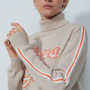 DS Fernie Raw Beige Graphic Roll Neck Sweater