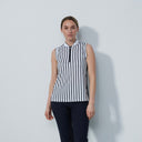 DS Merlo Black and White Stripe Sleeveless Top