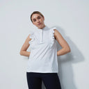 DS Sendai White Frill Sleeveless Top