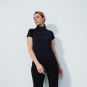 DS Foxton Black Graphic Cap Sleeve Polo Shirt