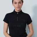 DS Foxton Black Graphic Cap Sleeve Polo Shirt