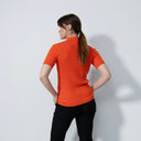 DS Orange Cable Knit Short Sleeve Polo Shirt